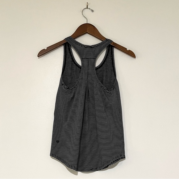 Lululemon Love Tank *Pleated in Modern Stripe Heathered Black White - Picture 8 of 9